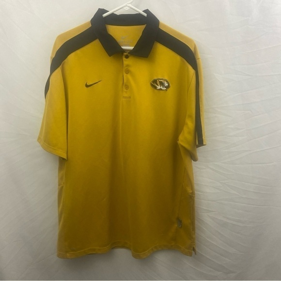 Men’s Nike Dri-Fit Missouri Tigers Gold Mizzou Short-Sleeve Golf Polo XL - Picture 1 of 15